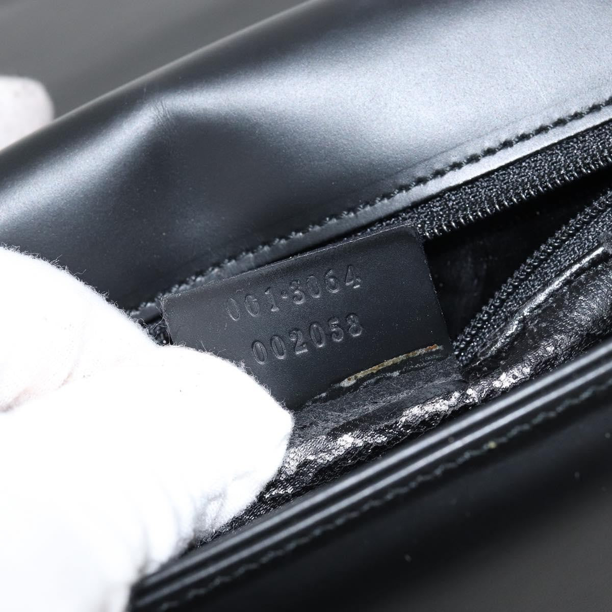 Gucci GUCCI Shoulder Bag Leather Black Silver 001 3064 Authentic 146004