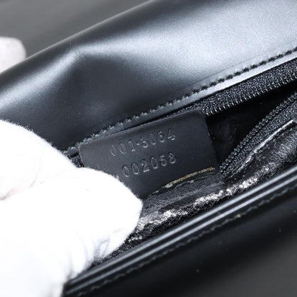 Gucci GUCCI Shoulder Bag Leather Black Silver 001 3064 Authentic 146004