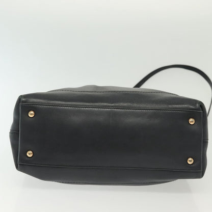 Salvatore Ferragamo Salvatore Ferragamo Gancini Hand Bag Leather 2way Navy Gold Authentic 141427