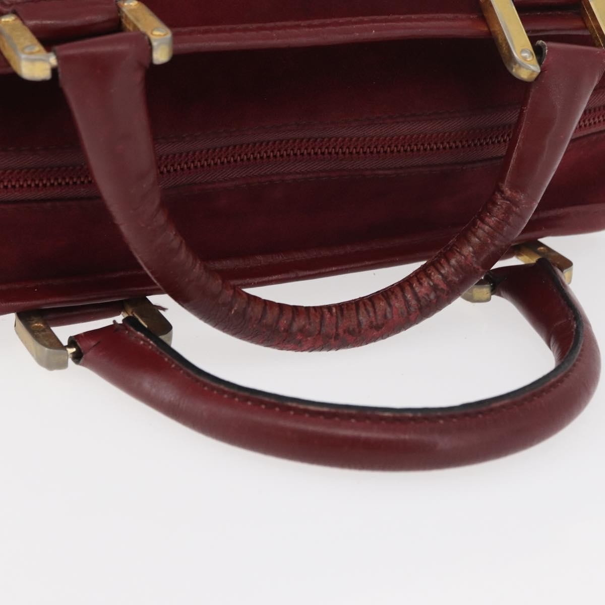Loewe LOEWE Anagram Hand Bag Suede Leather Bordeaux Gold Authentic bs34369
