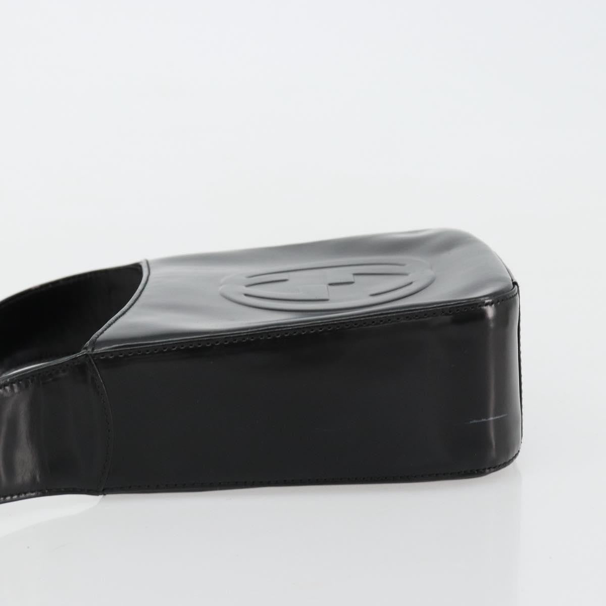 Gucci GUCCI Soho Hand Bag Patent leather Black Silver 007 0249 Authentic 182478