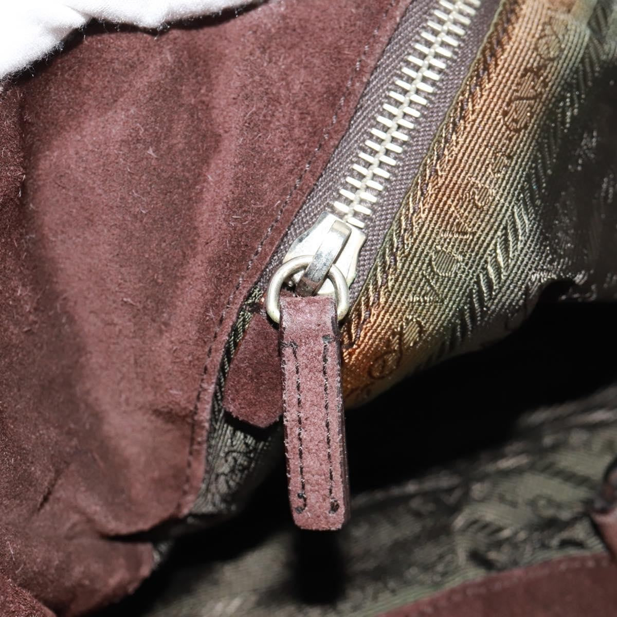 Prada PRADA Chain Shoulder Bag Nylon Beige Silver Authentic 160872