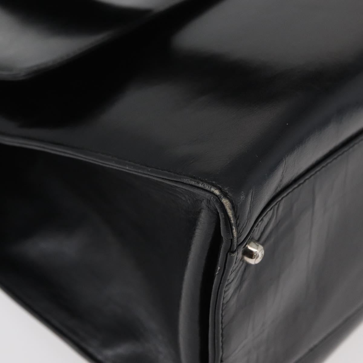 Gucci GUCCI Tote Bag Leather Black Silver Authentic 175365
