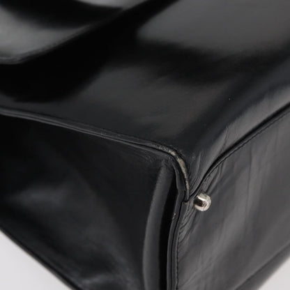 Gucci GUCCI Tote Bag Leather Black Silver Authentic 175365