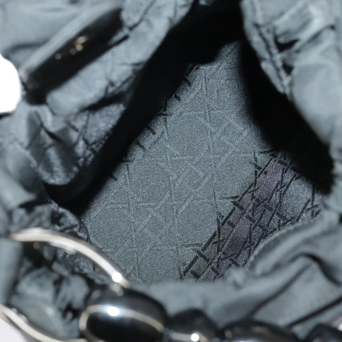 Dior Christian Dior Hand Bag Nylon Black Silver Authentic ar12776