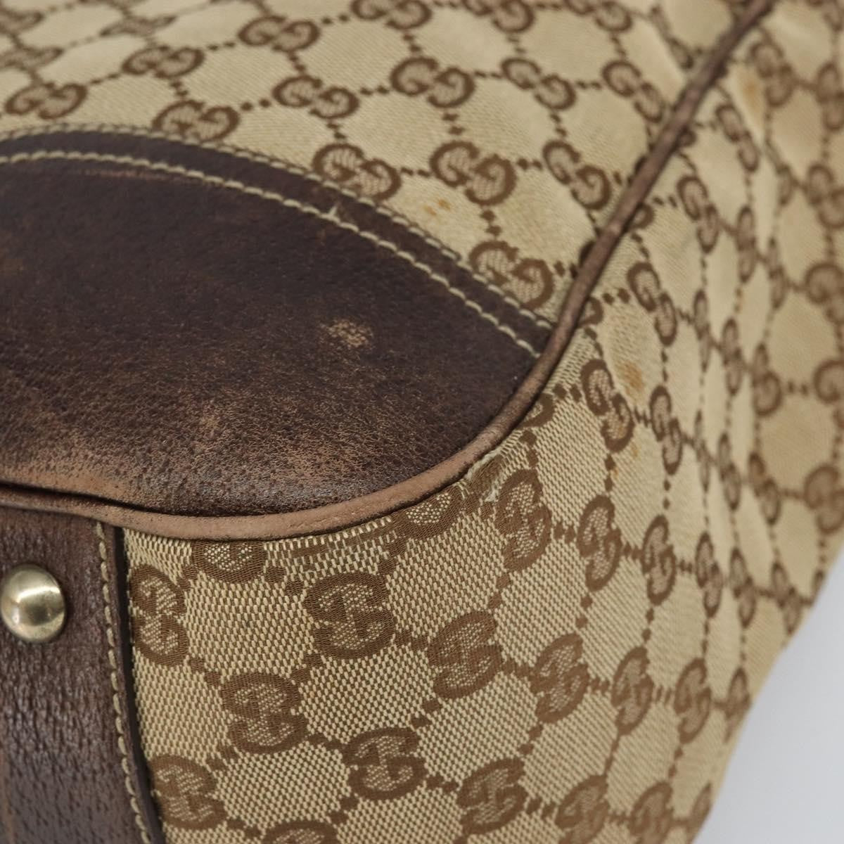 Gucci GUCCI GG Canvas Web Sherry Line Pretty Tote Bag Beige Gold 161719 Authentic 168420