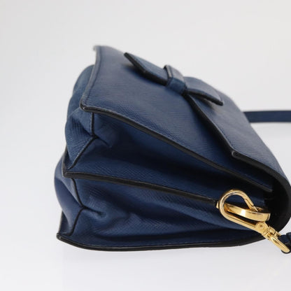 Prada PRADA Hand Bag Safiano leather 2way Blue Gold Authentic 163032
