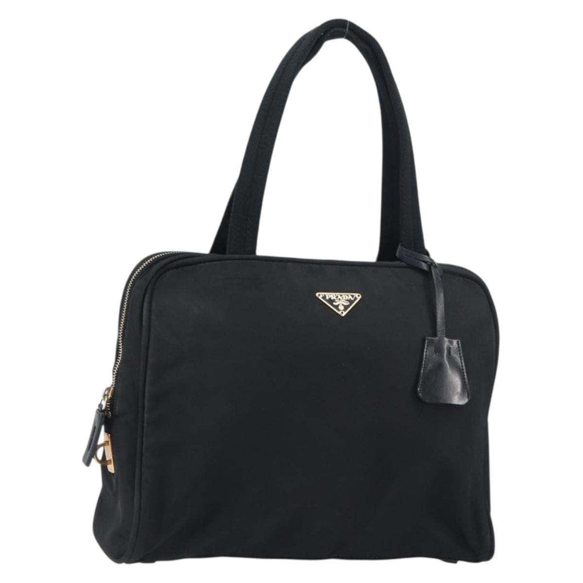 Prada PRADA Tote Bag Nylon Black Gold Authentic 156177