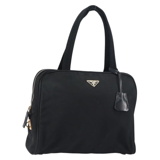 Prada PRADA Tote Bag Nylon Black Gold Authentic 156177