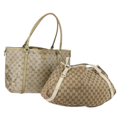 Gucci GUCCI GG Canvas Shoulder Bag 2 Set Red Gold Authentic 146898