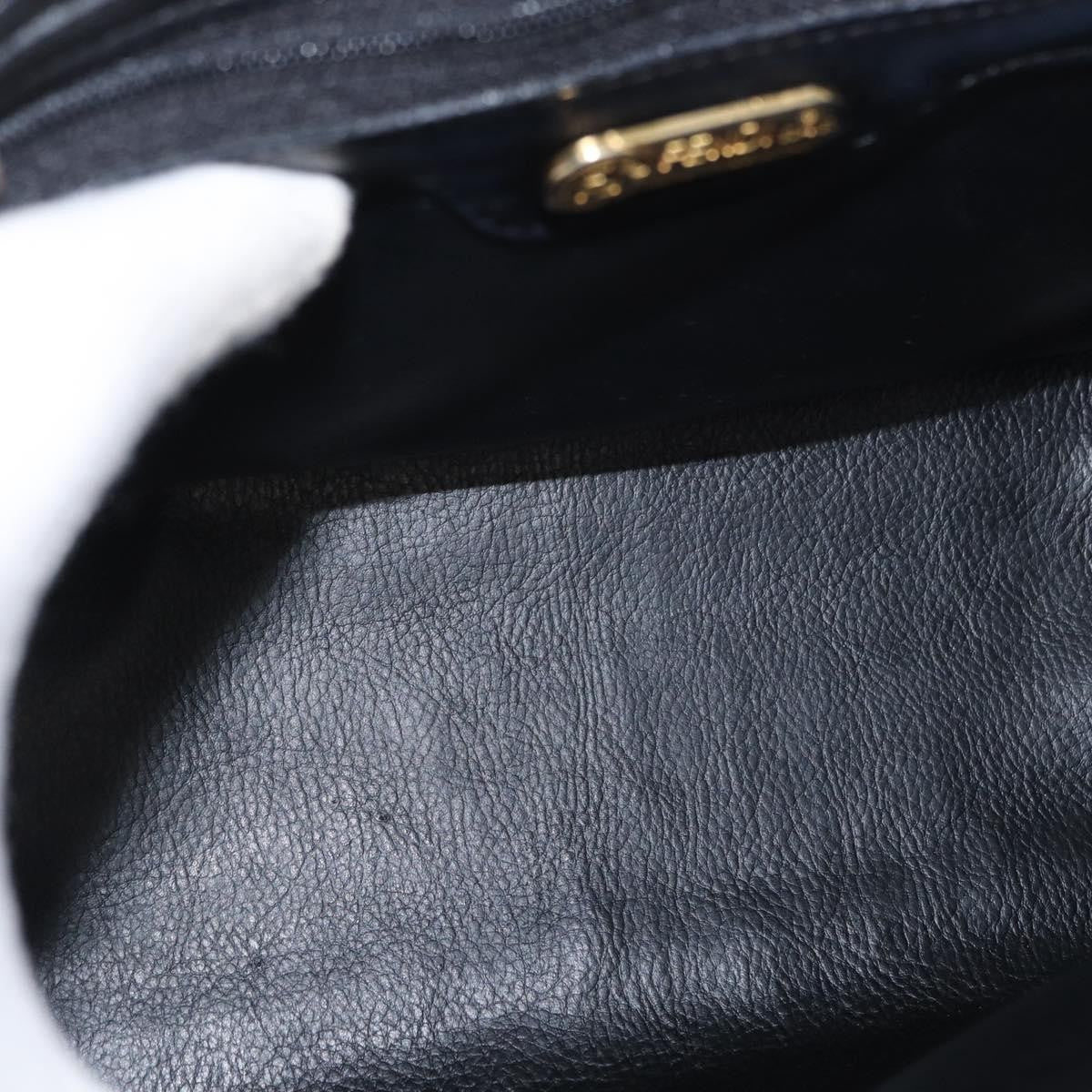 Fendi FENDI Hand Bag Leather Black Gold Authentic 169891