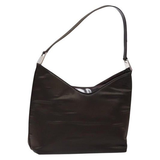 Gucci GUCCI Shoulder Bag Nylon Brown Silver 001 3017 Authentic 135184