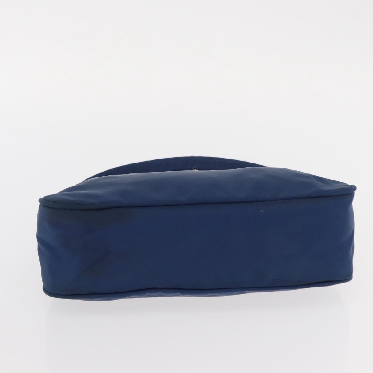 Prada PRADA Hand Bag Nylon Blue Silver Authentic 161409