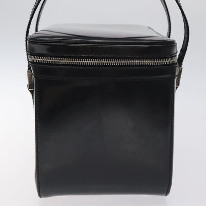 Gucci GUCCI Hand Bag Enamel Black Silver Authentic am8761