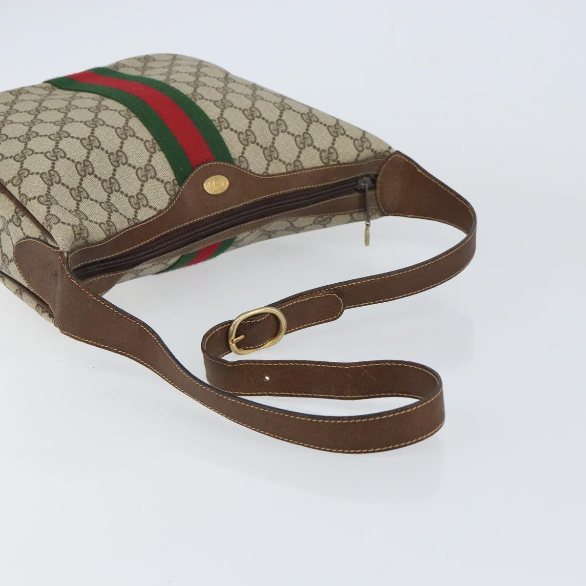 Gucci GUCCI GG Supreme Web Sherry Line Shoulder Bag PVC Beige 001 3840 5 Authentic 156832