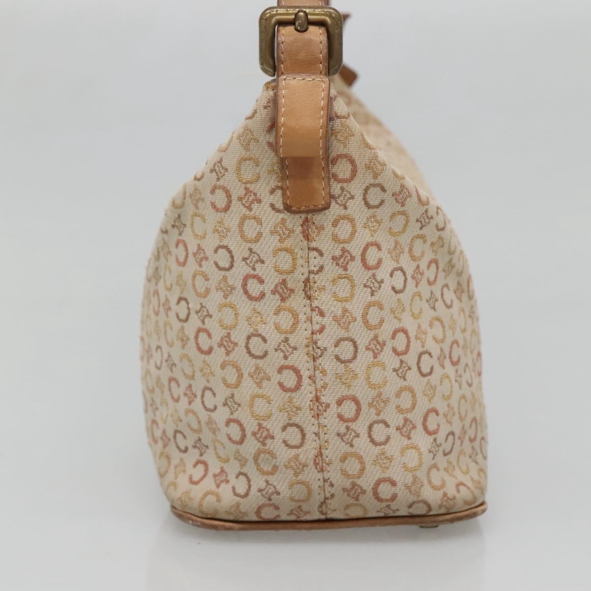 Celine CELINE C Macadam Canvas Shoulder Bag Beige Authentic bs28954