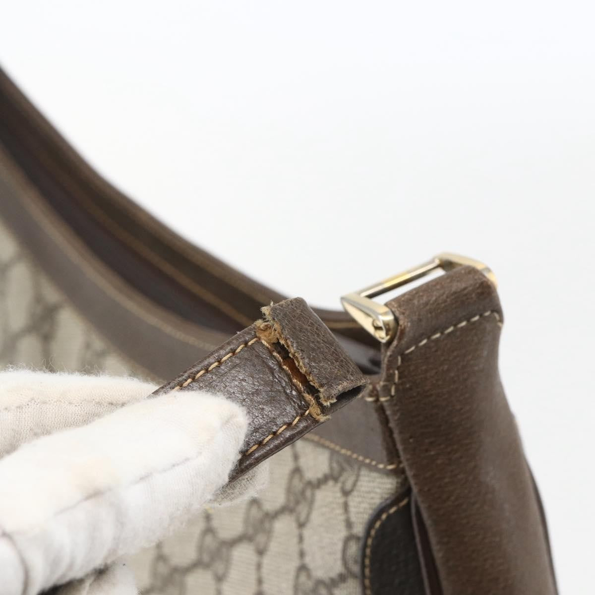 Gucci GUCCI GG Supreme Web Sherry Line Bag PVC Beige Gold 72 001 4467 Authentic 165194