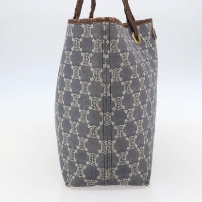 Celine CELINE Paris Macadam Canvas Tote Bag Blue Gold Authentic 157143