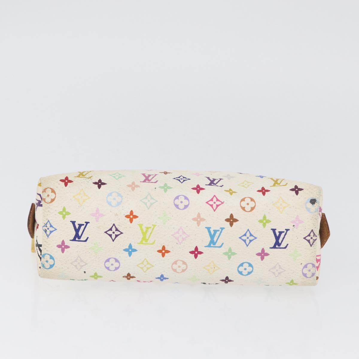 Louis Vuitton LOUIS VUITTON Multicolor Pochette Cosmetic PM Pouch White M47354 LV Authentic LNZ961 Bag