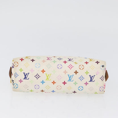 Louis Vuitton LOUIS VUITTON Multicolor Pochette Cosmetic PM Pouch White M47354 LV Authentic LNZ961 Bag