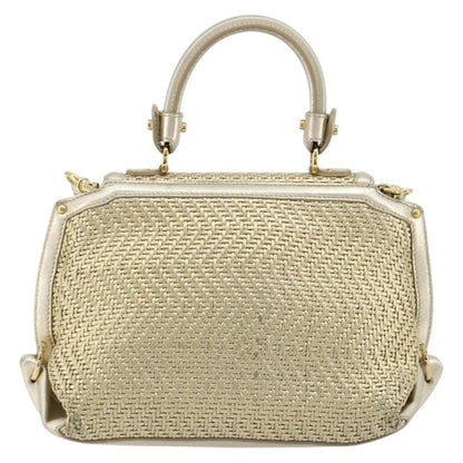 Salvatore Ferragamo Salvatore Ferragamo Sofia Gancini Hand Bag Leather 2way Gold Authentic 179912A