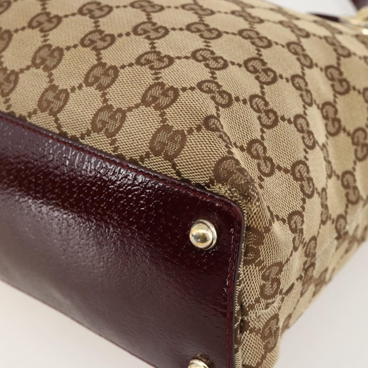 Gucci GUCCI GG Canvas Tote Bag Beige Gold 120837 Authentic YKZ1152