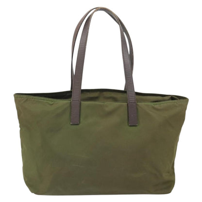 Prada PRADA Tote Bag Nylon Green Silver Authentic 157537