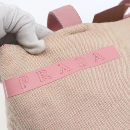 Prada PRADA Tote Bag Canvas Pink Silver Authentic bs33108