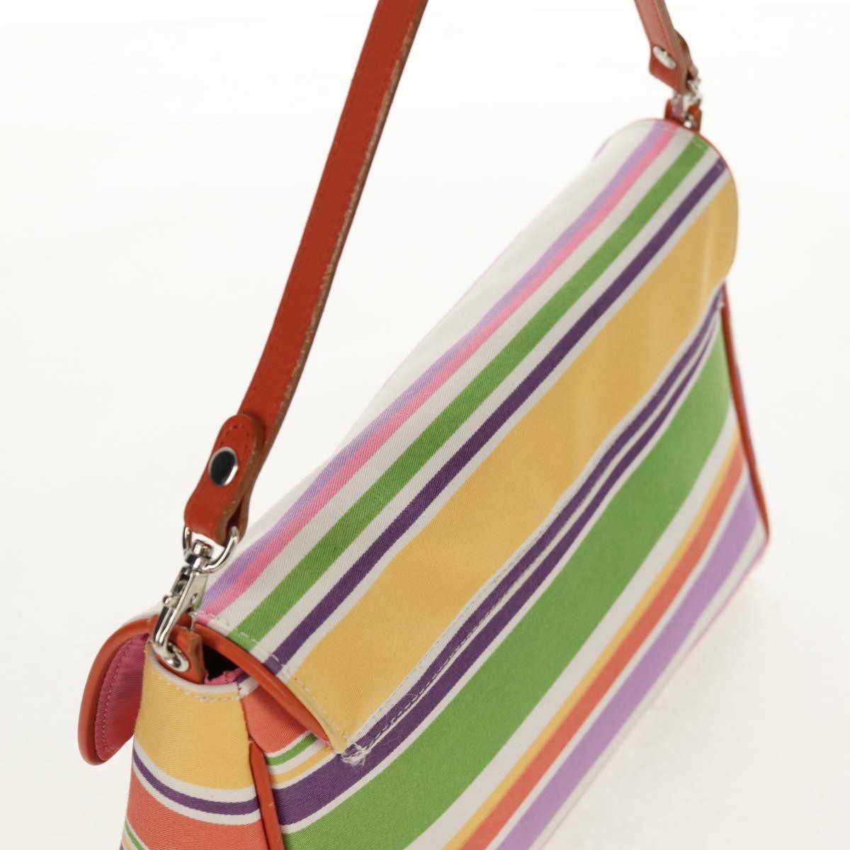 Burberry BURBERRY Shoulder Bag Canvas Multicolor Silver Authentic 160873V