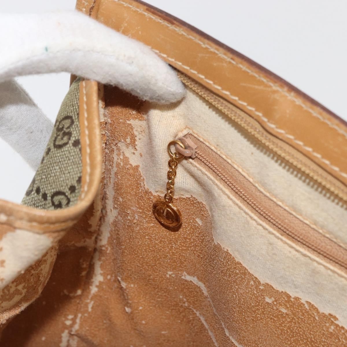 Gucci GUCCI GG Canvas Tote Bag Khaki Gold Authentic 178301