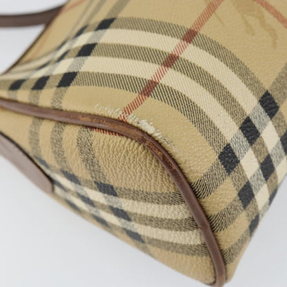 Burberrys Burberrys Nova Check Shoulder Bag PVC Beige Gold Authentic ka004