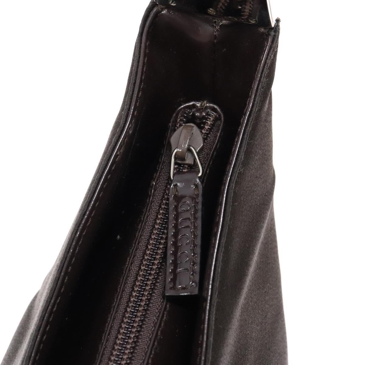 Gucci GUCCI Shoulder Bag Nylon Brown Silver 001 3017 Authentic 135184
