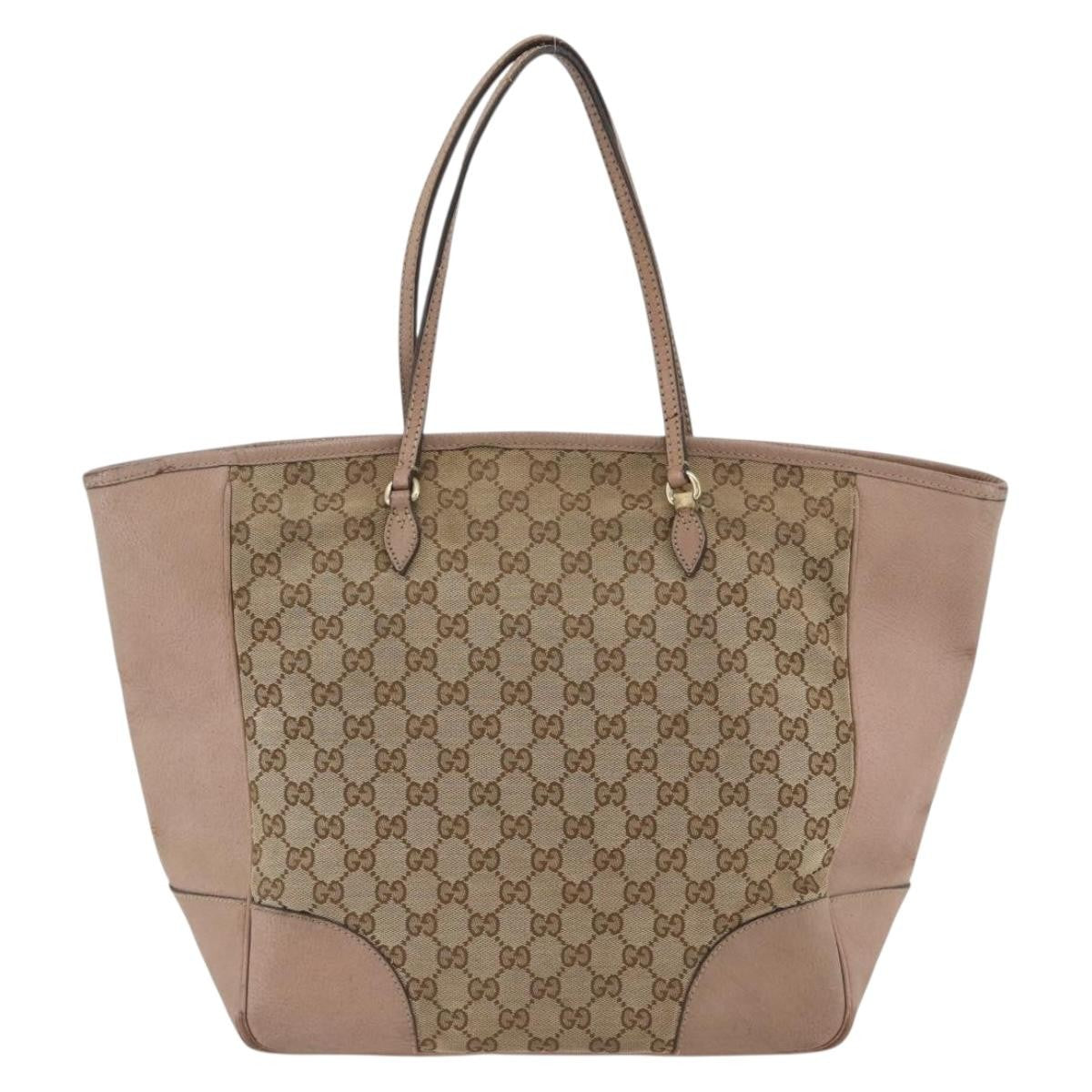 Gucci GUCCI GG Canvas Brie Tote Bag Beige Gold 323671 Authentic BA11225
