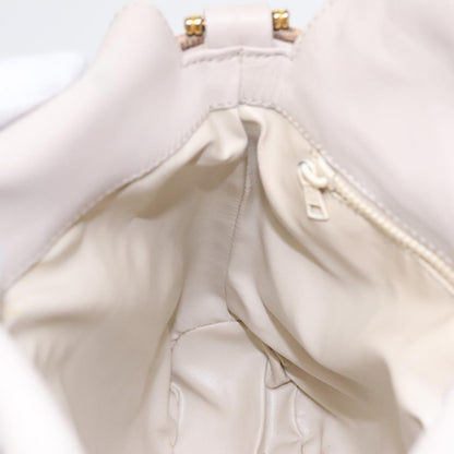 Celine CELINE Horse Carriage Shoulder Bag Leather Beige Gold Authentic 90216