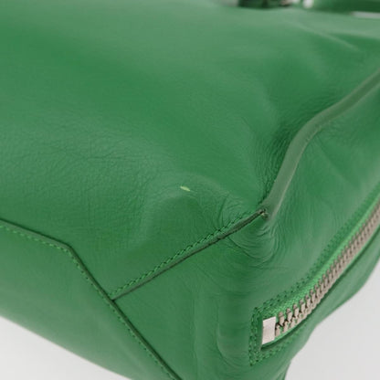 Balenciaga BALENCIAGA The Paper Tote Bag Leather 2way Green Silver 370926 Authentic 179403A