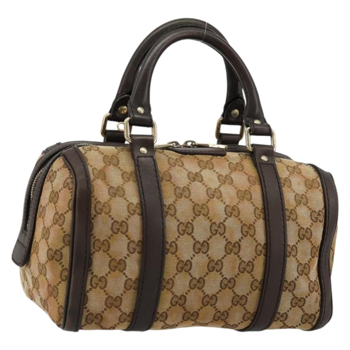 Gucci GUCCI GG Canvas Mini Boston Bag Beige Gold 269876 Authentic 175892