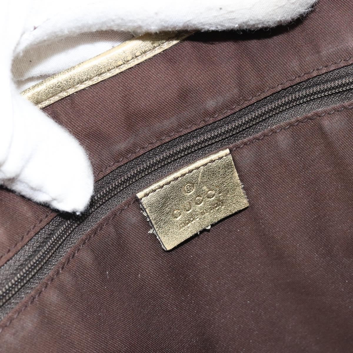Gucci GUCCI GG Canvas Tote Bag Brown Gold 163805 Authentic LNZ740