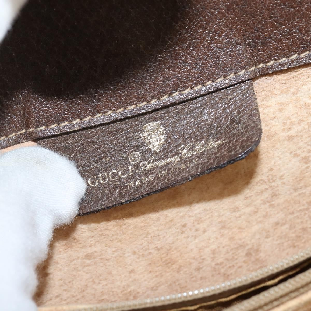 Gucci GUCCI GG Supreme Web Sherry Line Bag PVC Beige Gold 116 02 076 Authentic 148812