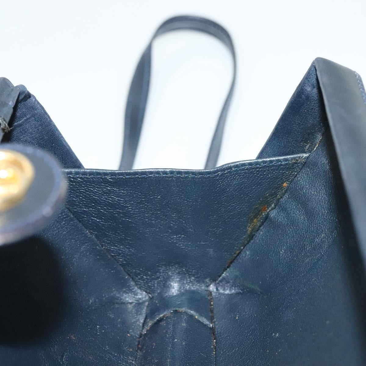 Gucci GUCCI Micro GG Canvas Shoulder Bag Vintage Navy Gold Authentic BA5490