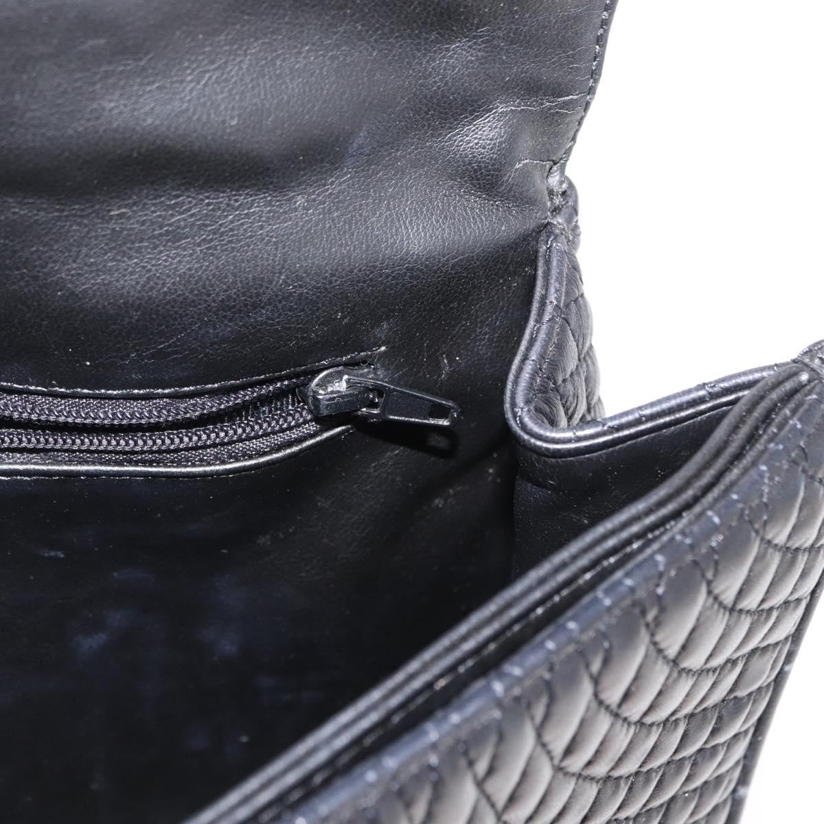 BALLY BALLY Chain Shoulder Bag Leather Black Gold Authentic 157788