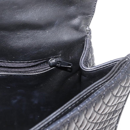 BALLY BALLY Chain Shoulder Bag Leather Black Gold Authentic 157788