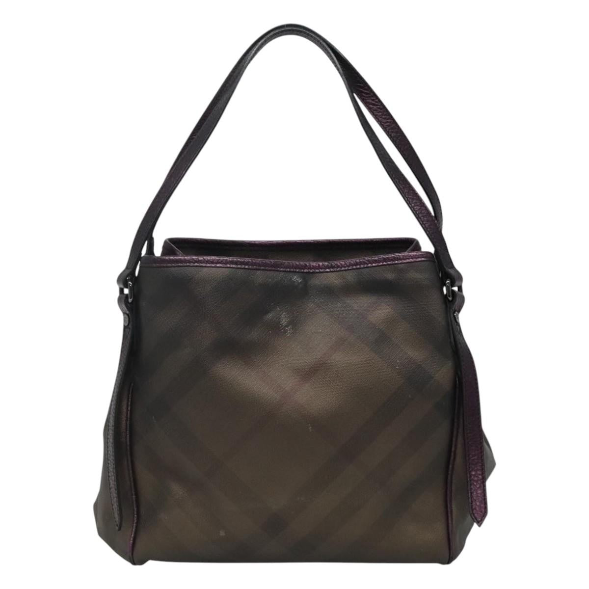 Burberry BURBERRY Nova Check Tote Bag PVC Brown Authentic ti2634