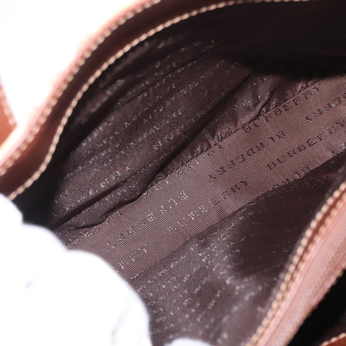 Burberry BURBERRY Nova Check Hand Bag PVC Beige Gold Authentic BA9597