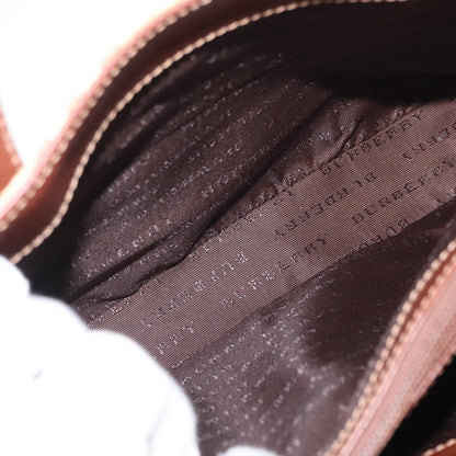 Burberry BURBERRY Nova Check Hand Bag PVC Beige Gold Authentic BA9597