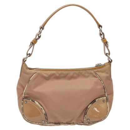 Prada PRADA Shoulder Bag Nylon Beige Authentic EC614