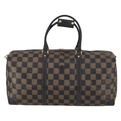 Fendi FENDI Pecan Canvas Boston Bag PVC 2way Black Brown Authentic 141408