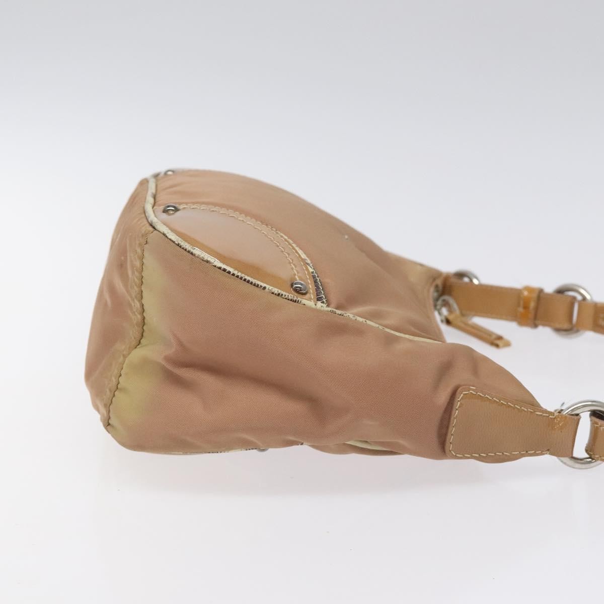 Prada PRADA Shoulder Bag Nylon Beige Authentic EC614