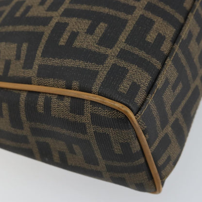 Fendi FENDI Zucca Canvas Hand Bag PVC Brown Black Authentic 158200