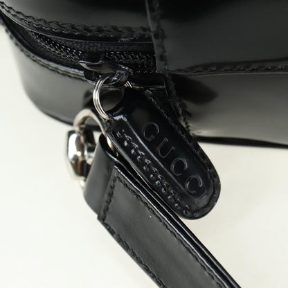 Gucci GUCCI Hand Bag Patent leather 2way Black Silver Authentic 176640