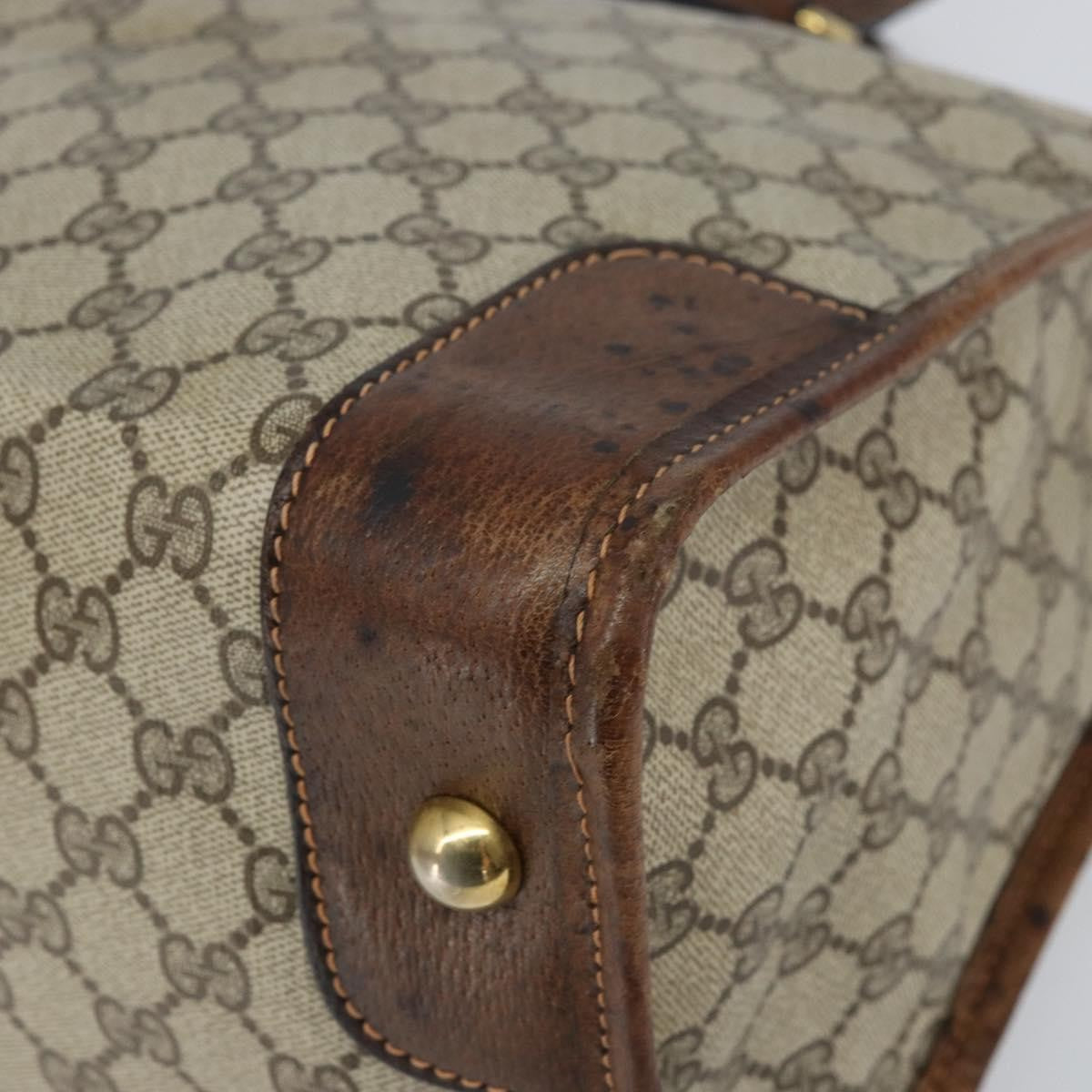 Gucci GUCCI GG Supreme Boston Bag PVC Old Gucci Beige Gold Authentic 158499